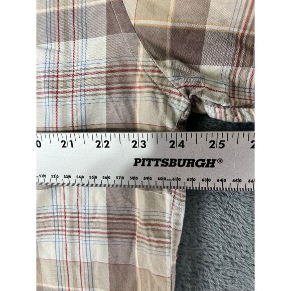 Men's Rough Stock Panhandle Slim Plaid Button Down Shirt Size XL - Excellent - Picture 5 of 11